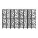 Artiss 8 Panel Clover Black Room Divider, 325x170cm – Eco-Friendly Pine Wood, Foldable, Portable, Crack & Water Resistant