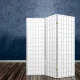 Artiss 3 Panel Room Divider Screen White 131x179cm Solid Pine Wood, Foldable, Eco-Friendly, Non-Woven Fabric