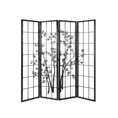 Artiss 4 Panel Shoji Room Divider Screen, 174x179cm, Bamboo Design, Black, Solid Pine Wood, Foldable, Eco-Friendly Artiss 4 Panel Shoji Room Divider Screen, 174x179cm, Bamboo Design, Black, Solid Pine Wood, Foldable, Eco-Friendly