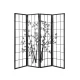 Artiss 4 Panel Shoji Room Divider Screen, 174x179cm, Bamboo Design, Black, Solid Pine Wood, Foldable, Eco-Friendly