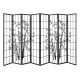 Artiss 8-Panel Room Divider Screen - 348x179cm, Japanese Style, Bamboo Design, Pine Wood Frame, Foldable, Black/White