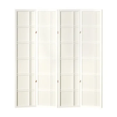 Artiss 4 Panel Room Divider Screen Nova White - Eco-Friendly, Portable, Foldable Privacy Solution for Any Space