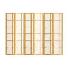 Artiss 6-Panel Room Divider Screen, Natural Pine Wood, 265x179cm, Foldable & Eco-Friendly, with 1-Year Warranty