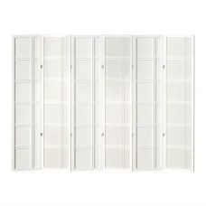 Artiss 6 Panel Room Divider Screen Nova White - Pine Wood, 265x179cm, Foldable, Eco-Friendly, Non-toxic, Portable Design