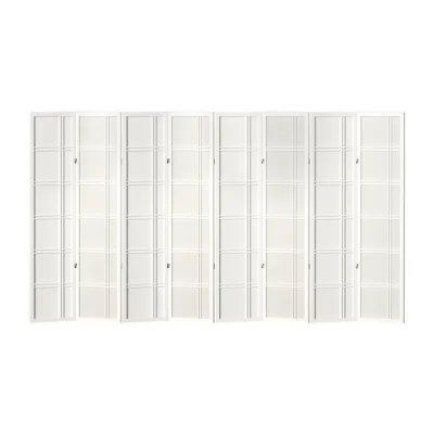 Artiss 8 Panel Room Divider Screen Nova White, 353x179cm - Pine Wood, Eco-Friendly, Portable, Foldable, Non-Toxic
