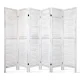 Artiss 6 Panel Room Divider Screen 245x170cm White - Solid Paulownia Wood, Eco-Friendly, Foldable, Waterproof Design