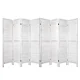 Artiss 8 Panel Room Divider Screen - 326x170cm White Louver, Solid Paulownia Wood, Eco-Friendly, Foldable & Waterproof
