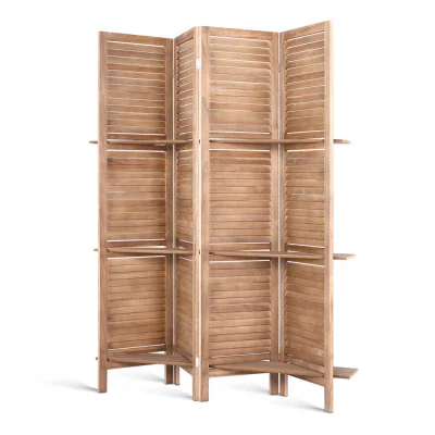 Artiss 4 Panel Room Divider 163x170cm - Solid Paulownia Wood, Oak Finish, Eco-Friendly, Non-Fade, Foldable & Waterproof Artiss 4 Panel Room Divider 163x170cm - Solid Paulownia Wood, Oak Finish, Eco-Friendly, Non-Fade, Foldable & Waterproof