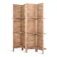 Artiss 4 Panel Room Divider 163x170cm - Solid Paulownia Wood, Oak Finish, Eco-Friendly, Non-Fade, Foldable & Waterproof