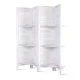 Artiss 4-Panel Room Divider Screen, 163x170cm, White - Solid Paulownia Wood, Eco-Friendly, Foldable, Water-Resistant