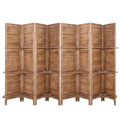 Artiss 8 Panel Room Divider Screen, Oak 326x170cm, Solid Paulownia Wood with Shelves, Eco-friendly, Foldable Design Artiss 8 Panel Room Divider Screen, Oak 326x170cm, Solid Paulownia Wood with Shelves, Eco-friendly, Foldable Design