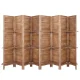 Artiss 8 Panel Room Divider Screen, Oak 326x170cm, Solid Paulownia Wood with Shelves, Eco-friendly, Foldable Design