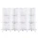 Artiss 8 Panel Room Divider Screen 326x170cm - White, Solid Paulownia Wood, Foldable, Eco-Friendly, with Shelves