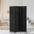 Artiss 3 Panel Room Divider 123x170cm, Woven Black, Eco-friendly Pine Wood, Foldable, Waterproof, Elegant Design