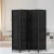 Artiss 4-Panel Room Divider, 163x170cm, Woven Black, Poplar Wood & Rolled Paper, Foldable, Water & Fade Resistant