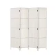 Artiss 4 Panel Room Divider Screen 163x170cm - White Woven Rattan Look, Poplar Wood, Foldable, Eco-Friendly Design