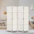 Artiss 4 Panel Room Divider Screen 163x170cm - White Woven Rattan Look, Poplar Wood, Foldable, Eco-Friendly Design
