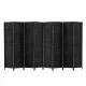 Artiss 8-Panel Room Divider Screen 326x170cm, Woven Black, Poplar Wood, Eco-Friendly, Foldable, Water-Resistant