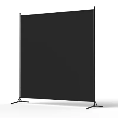 Artiss 175x180cm Black Fabric Room Divider Screen – Portable, Durable Metal Frame, Washable, Perfect for Home/Office