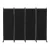 Artiss 4 Panel Room Divider Screen 217cm Black Oxford Fabric, Foldable, Lockable Wheels, Metal Frame, Portable Partition