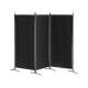 Artiss 3 Panel Room Divider Screen 260x180cm Black Fabric, Foldable, Lightweight, Metal Frame, Home Office Privacy