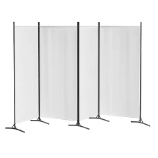Artiss 4 Panel Room Divider Screen 345x180cm White Fabric, Foldable, Lightweight, Metal Frame, for Home or Office