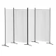 Artiss 4 Panel Room Divider Screen 345x180cm White Fabric, Foldable, Lightweight, Metal Frame, for Home or Office