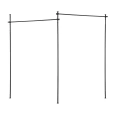 Artiss Adjustable Room Divider Curtain Rod - Extendable Black Metal, 82-314cm Height, 74-355cm Width, 15KG Capacity