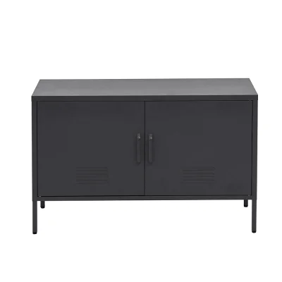 ArtissIn Artiss Buffet Sideboard Metal Cabinet, Cold Rolled Steel, Charcoal, 100x40x64cm, Modern Storage Solution