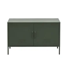 ArtissIn Buffet Sideboard Metal Cabinet, Cold Rolled Steel, Green Pine, 100x40x64cm, Modern Functional Design