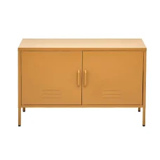 ArtissIn Buffet Sideboard Metal Cabinet, Cold Rolled Steel, Yellow, 100x40x64cm - Modern Storage Solution Australia