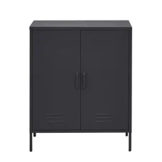 ArtissIn Buffet Sideboard, Cold Rolled Steel, Charcoal, 80x40x101.5cm - Modern Storage Solution with Versatile Design