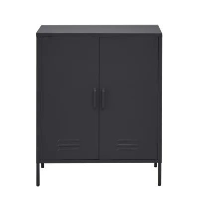 ArtissIn Buffet Sideboard, Cold Rolled Steel, Charcoal, 80x40x101.5cm - Modern Storage Solution with Versatile Design