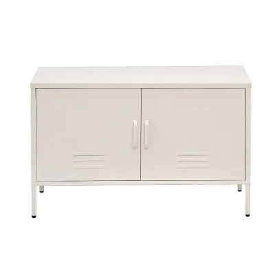 ArtissIn Buffet Sideboard Metal Cabinet, Cold Rolled Steel, White, 80x40x101.5cm, Stylish Storage Solution Australia