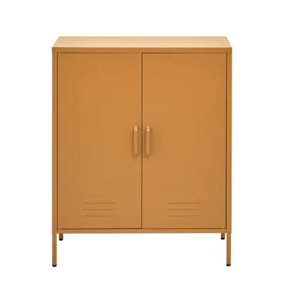 ArtissIn Artiss Buffet Sideboard Metal Cabinet, Yellow, 80x40x101.5cm - Modern Storage Solution, Versatile Design