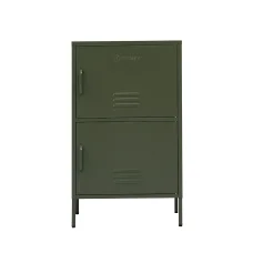 ArtissIn Buffet Sideboard Metal Cabinet - Double Green, 60x40x101.5cm, Modern Storage Solution with Adjustable Shelves