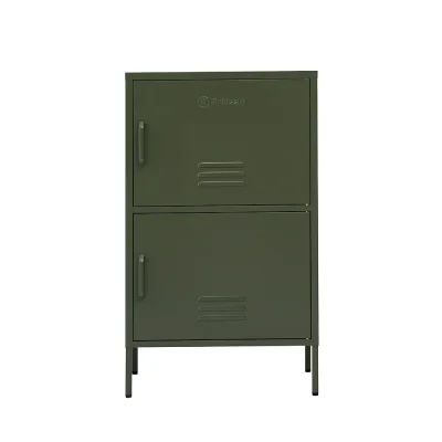 ArtissIn Buffet Sideboard Metal Cabinet - Double Green, 60x40x101.5cm, Modern Storage Solution with Adjustable Shelves