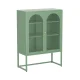 ArtissIn Buffet Sideboard Metal Cabinet, Cold-Rolled Steel, ELMA Green, 85x40x120cm, Modern Storage with Mesh Doors