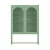ArtissIn Buffet Sideboard Metal Cabinet, Cold-Rolled Steel, ELMA Green, 85x40x120cm, Modern Storage with Mesh Doors