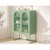 ArtissIn Buffet Sideboard Metal Cabinet, Cold-Rolled Steel, ELMA Green, 85x40x120cm, Modern Storage with Mesh Doors