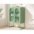 ArtissIn Buffet Sideboard Metal Cabinet, Cold-Rolled Steel, ELMA Green, 85x40x120cm, Modern Storage with Mesh Doors
