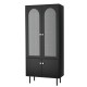 Artiss Buffet Sideboard Cabinet, Particle Board & Acrylic, 80x35x180cm, Black, Modern Storage with Adjustable Legs