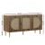 Artiss Anya Buffet Sideboard, MDF & Rattan, 120x40x64.5cm, Dark Oak - 3 Door Storage, Adjustable Shelves, Bohemian