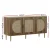 Artiss Anya Buffet Sideboard, MDF & Rattan, 120x40x64.5cm, Dark Oak - 3 Door Storage, Adjustable Shelves, Bohemian