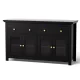 Artiss 130cm Black Buffet Sideboard Storage Cabinet - Clear Glass Doors, Adjustable Shelves, Sturdy Particle Board Artiss 130cm Black Buffet Sideboard Storage Cabinet - Clear Glass Doors, Adjustable Shelves, Sturdy Particle Board