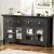 Artiss 130cm Black Buffet Sideboard Storage Cabinet - Clear Glass Doors, Adjustable Shelves, Sturdy Particle Board
