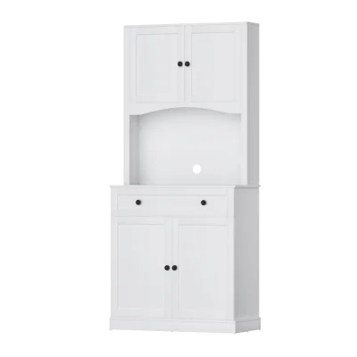 Artiss Beini Buffet Sideboard Cabinet 180cm High White Pantry Hutch, Storage Shelves, 4 Doors, Drawer, MDF Frame