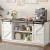 Artiss 150cm White Buffet Sideboard Cabinet - Rustic MDF Design with Sliding Barn Doors, 2-Tier Shelves & Anti-Tip Kit