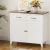 Artiss White Buffet Sideboard Storage Cabinet with Walnut-Top, 90cm, 2 Drawers, MDF Frame, Anti-Tip Kit, Easy Assembly