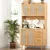 Artiss Rattan Buffet Sideboard Hutch - 180cm Pine Cabinet with Adjustable Shelves, Soft-Close Hinges, and Anti-Tip Kit